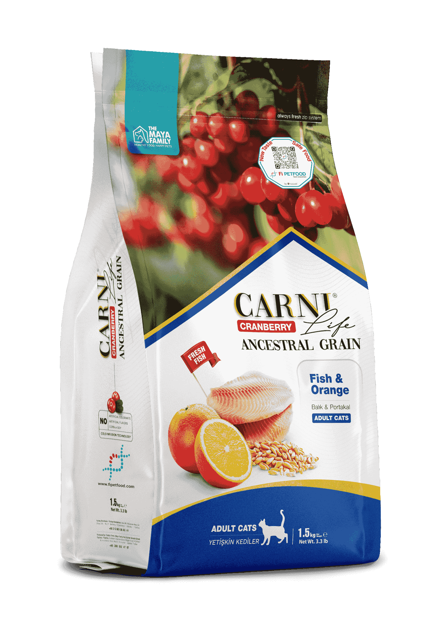 CARNI LIFE CRANBERRY ANCESTRAL GRAIN KEDİ BALIK & PORTAKAL YETİŞKİN