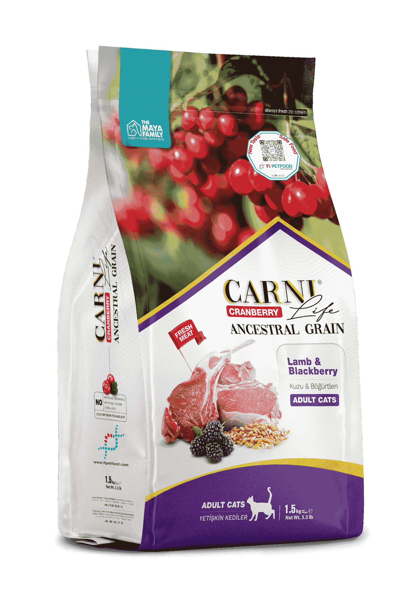 CARNI LIFE CRANBERRY ANCESTRAL GRAIN KEDİ KUZU & BÖĞÜRTLEN YETİŞKİN