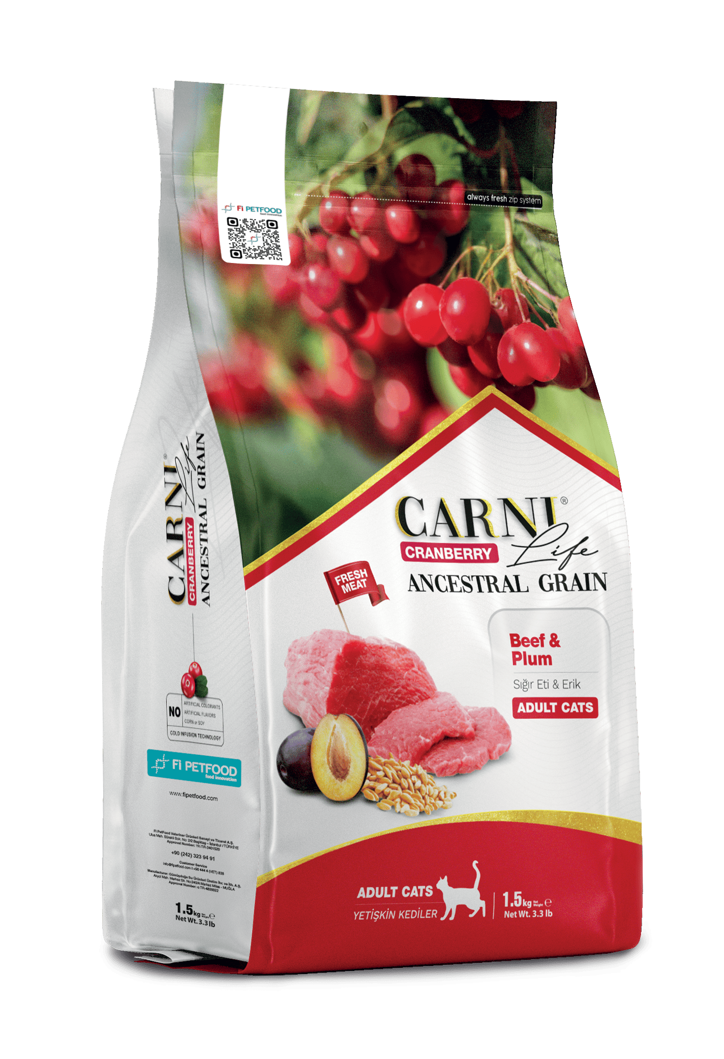 CARNI LIFE CRANBERRY ANCESTRAL GRAIN CAT BEEF & PLUM ADULT