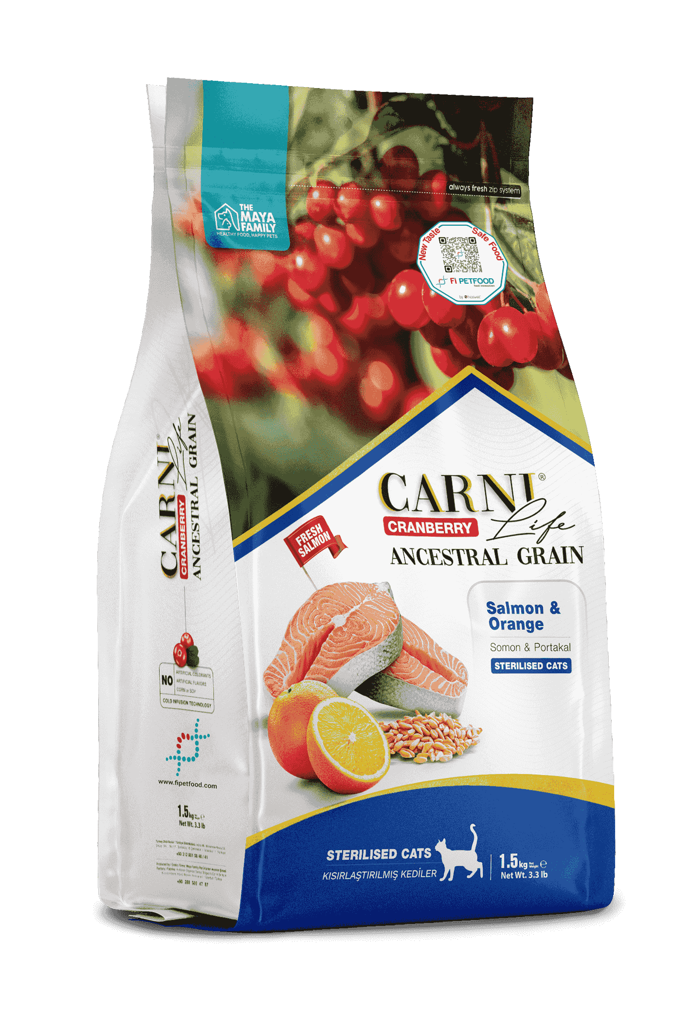 CARNI LIFE CRANBERRY ANCESTRAL GRAIN KEDİ SOMON & PORTAKAL KISIRLAŞTIRILMIŞ 