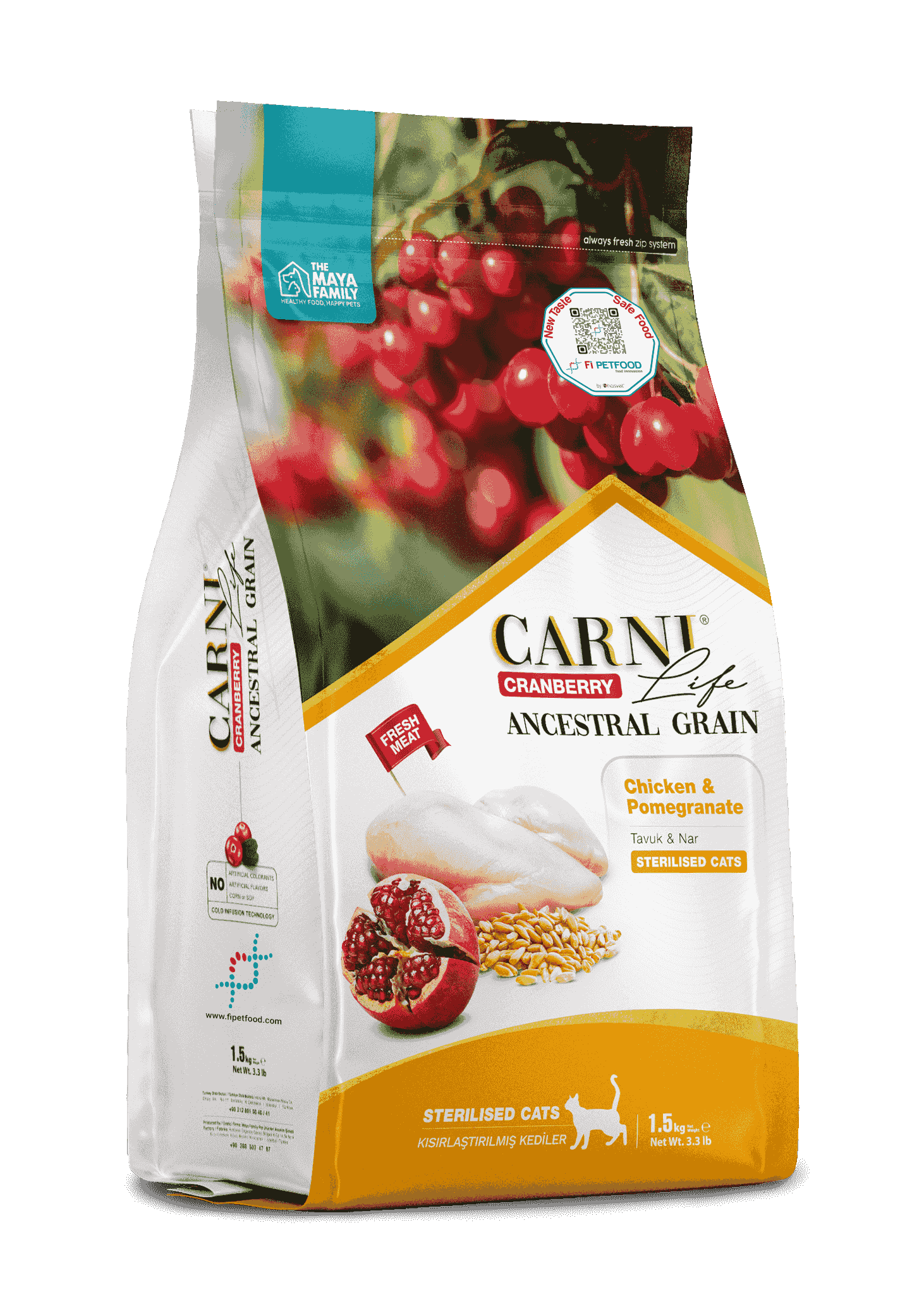 CARNI LIFE CRANBERRY ANCESTRAL GRAIN KEDİ TAVUK & NAR KISIRLAŞTIRILMIŞ 