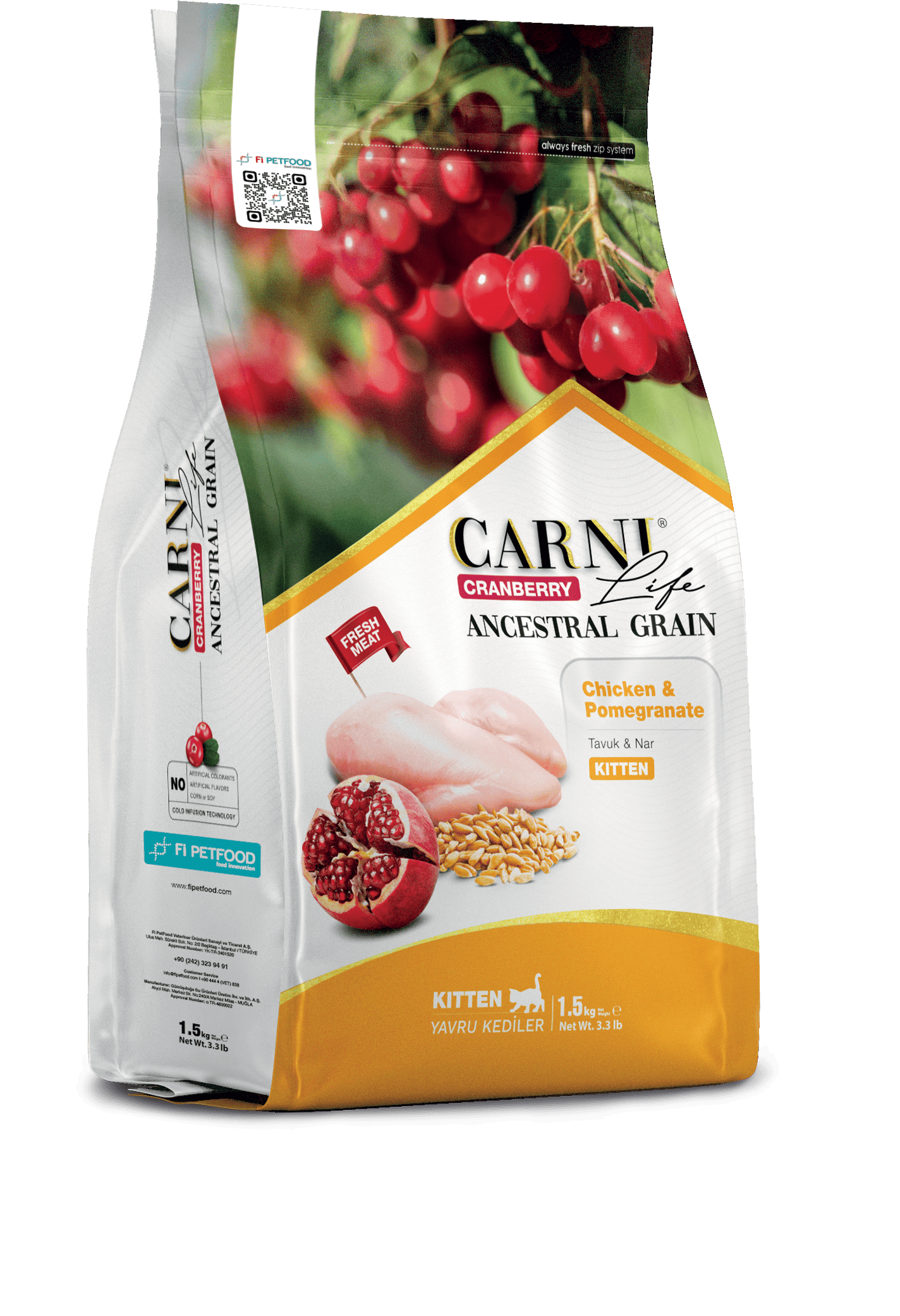 CARNI LIFE CRANBERRY ANCESTRAL GRAIN CAT CHICKEN & POMEGRANATE KITTEN