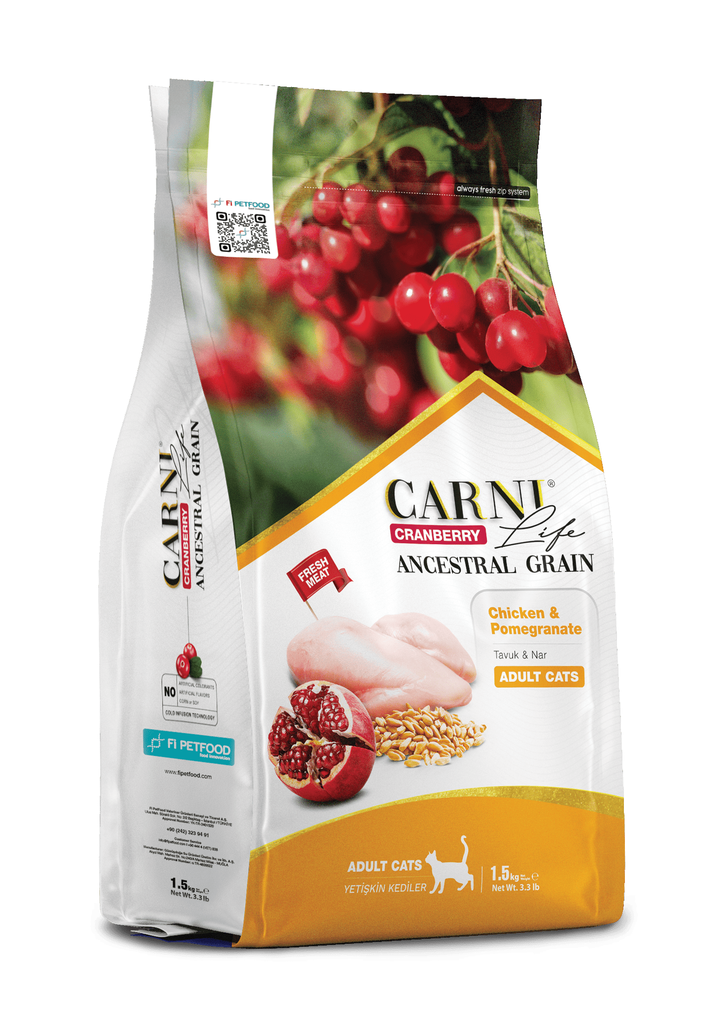 CARNI LIFE CRANBERRY ANCESTRAL GRAIN CAT CHICKEN & POMEGRANATE ADULT