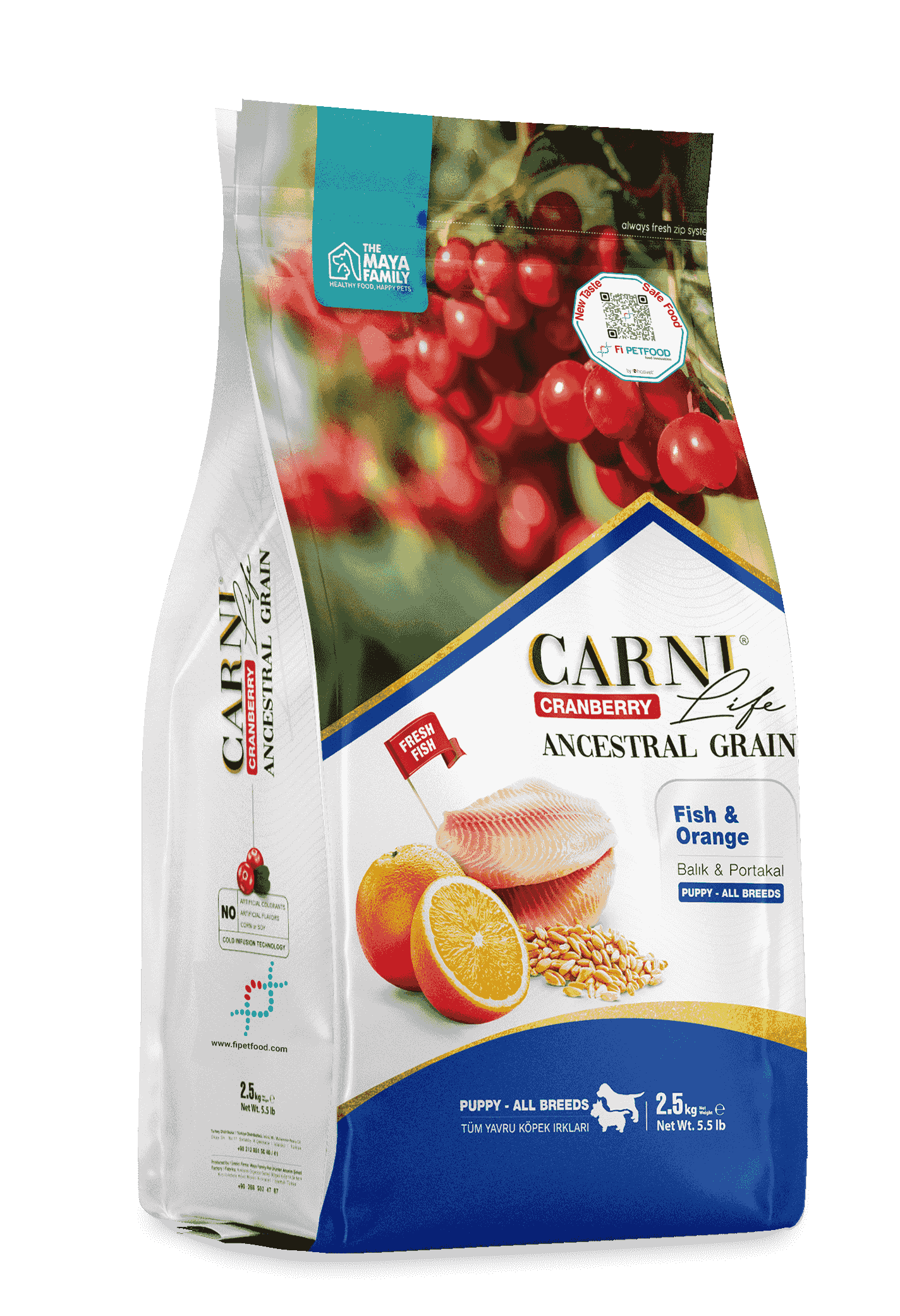 CARNI LIFE CRANBERRY ANCESTRAL GRAIN KÖPEK BALIK & PORTAKAL PUPPY TÜM IRKLAR 