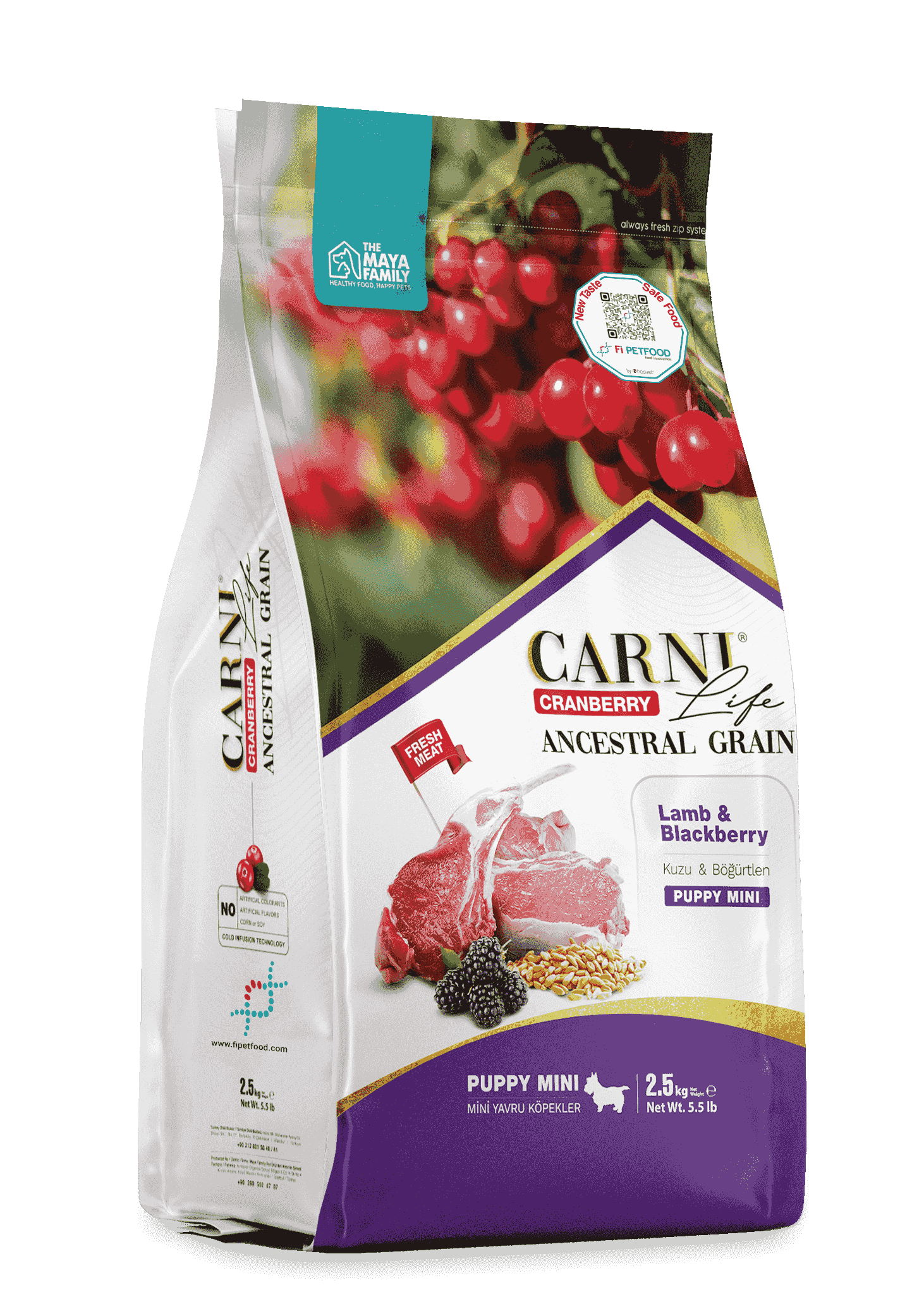 CARNI LIFE CRANBERRY ANCESTRAL GRAIN KÖPEK KUZU & BÖĞÜRTLEN PUPPY MINI 