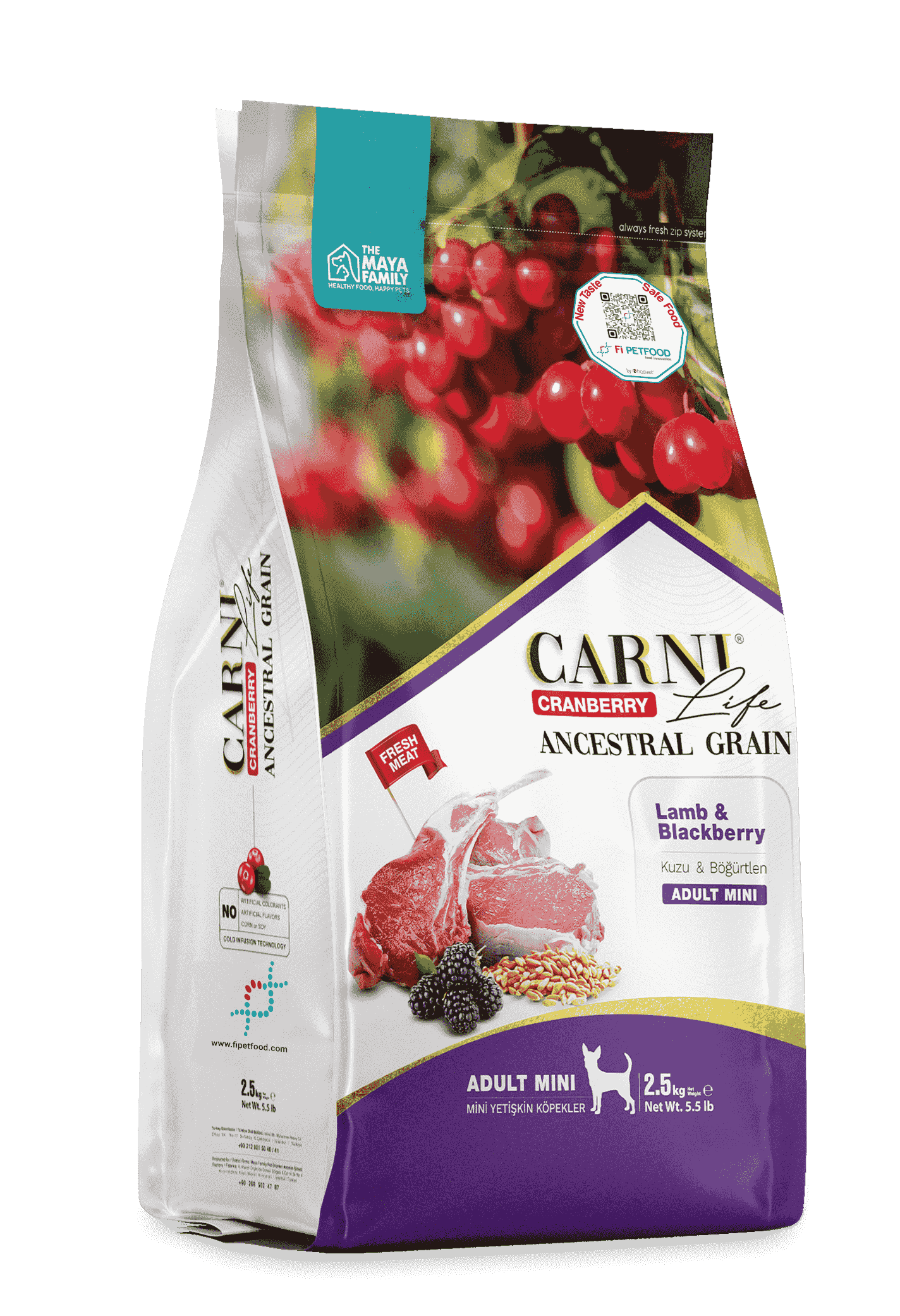 CARNI LIFE CRANBERRY ANCESTRAL GRAIN KÖPEK KUZU & BÖĞÜRTLEN YETİŞKİN MINI 