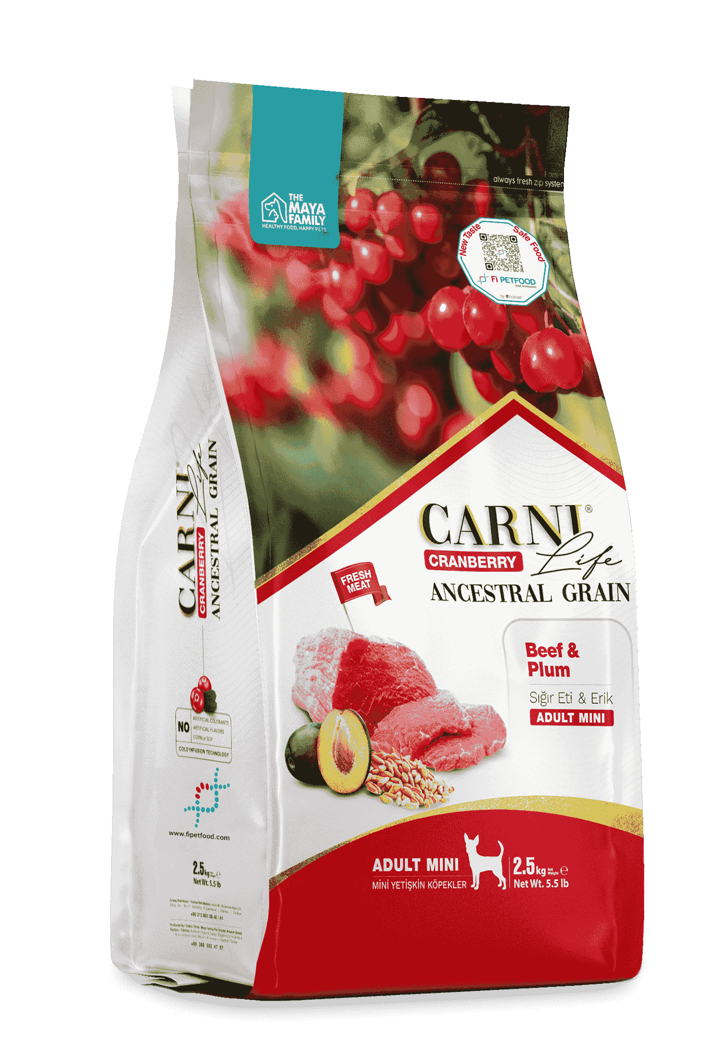 CARNI LIFE CRANBERRY ANCESTRAL GRAIN KÖPEK SIĞIR & ERİK YETİŞKİN MINI 