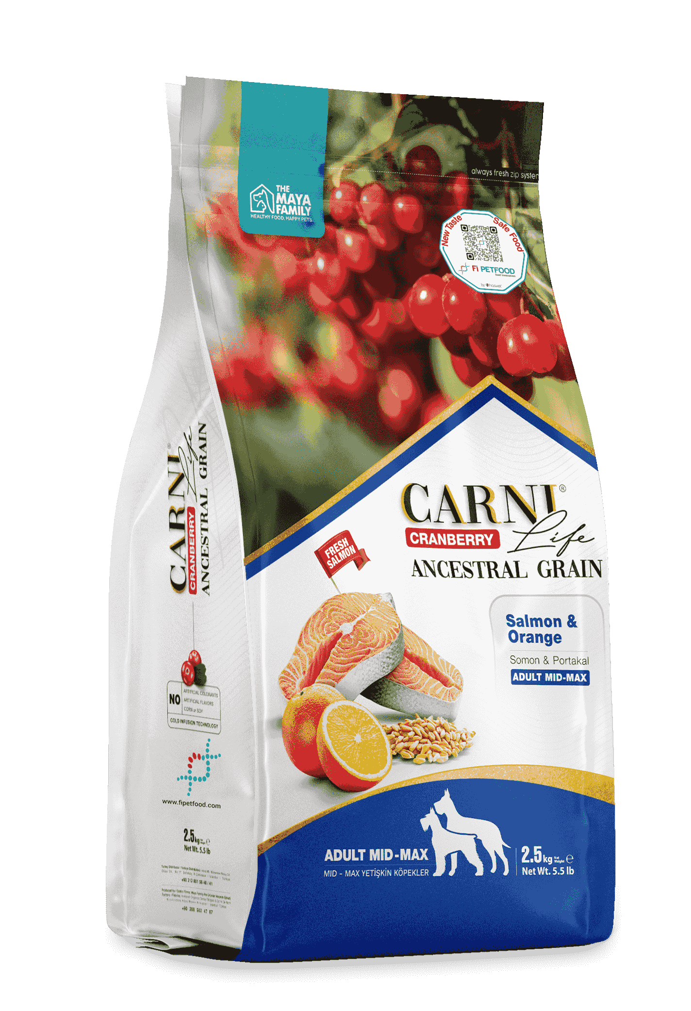 CARNI LIFE CRANBERRY ANCESTRAL GRAIN KÖPEK SOMON & PORTAKAL YETİŞKİN MEDIUM & MAXI 
