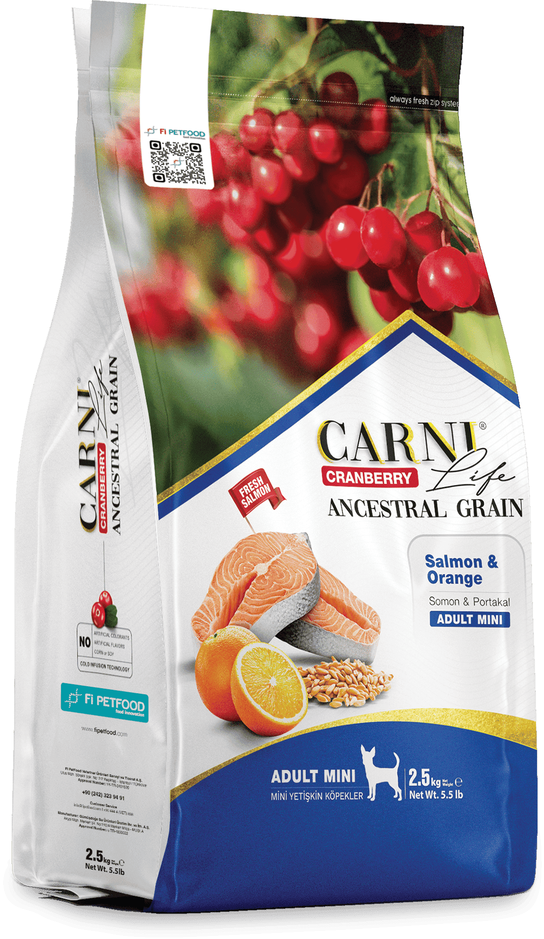 CARNI LIFE CRANBERRY ANCESTRAL GRAIN DOG SALMON & ADULT MINI