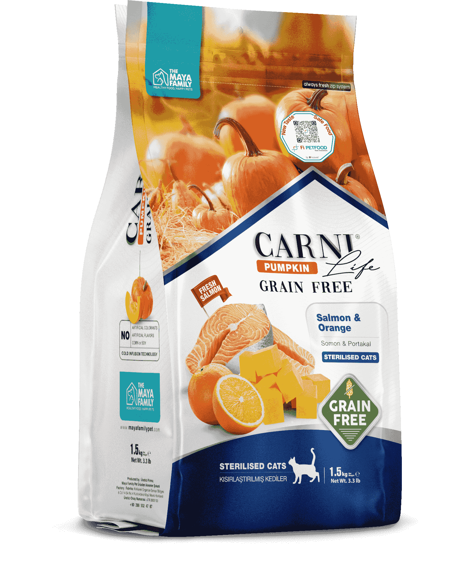 CARNI-LIFE PUMPKIN GRAIN FREE SALMON ORANGE STERILISED ADULT