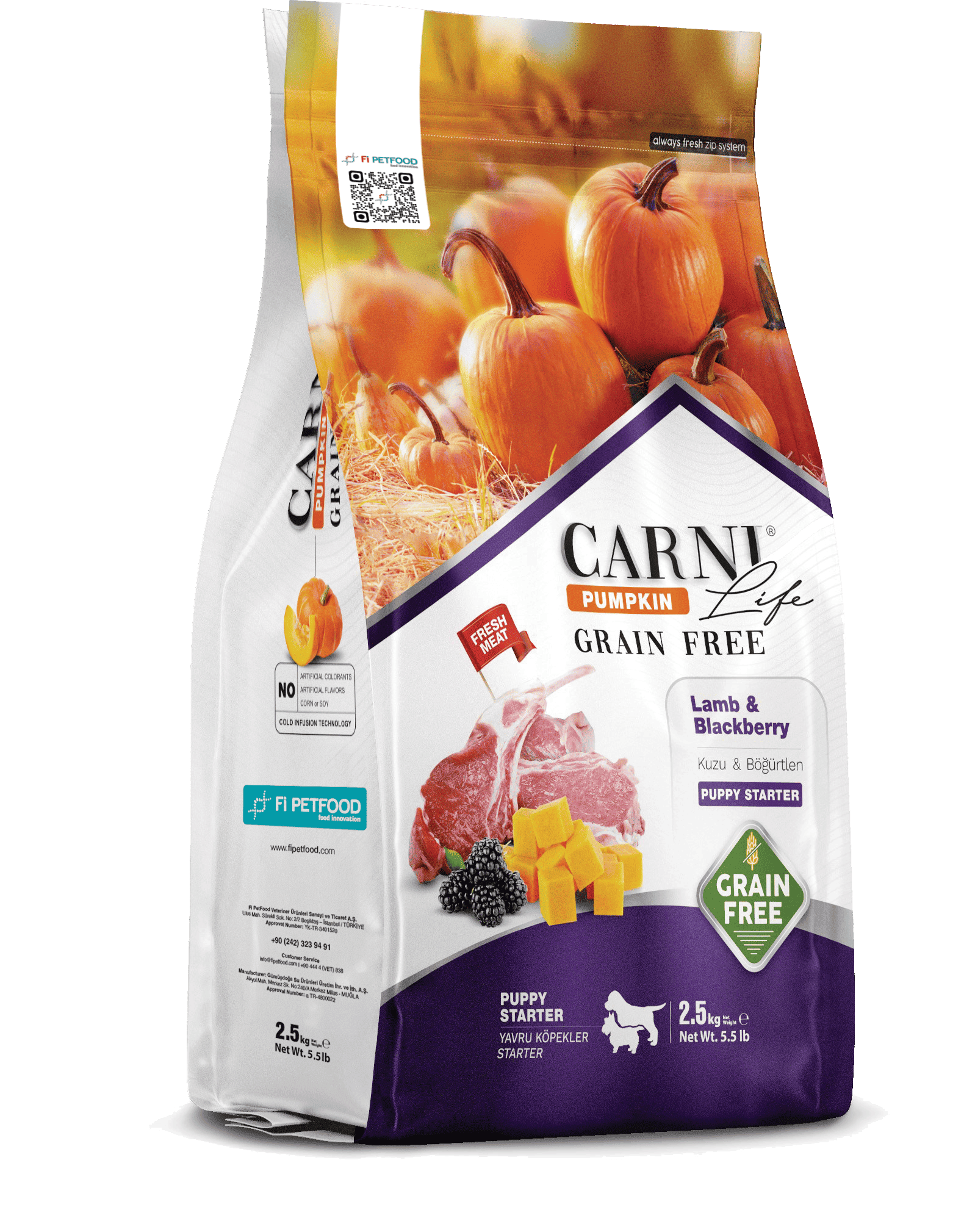 CARNI LIFE PUMPKIN TAHILSIZ KÖPEK KUZU & BÖĞÜRTLEN PUPPY STARTER