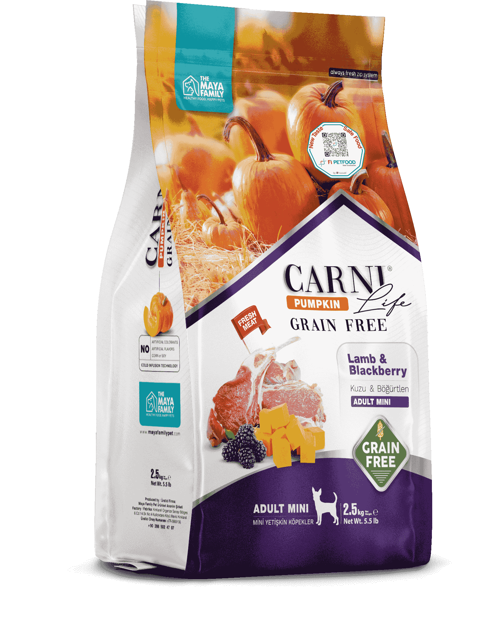 CARNI LIFE PUMPKIN TAHILSIZ KÖPEK KUZU & BÖĞÜRTLEN YETİŞKİN MINI