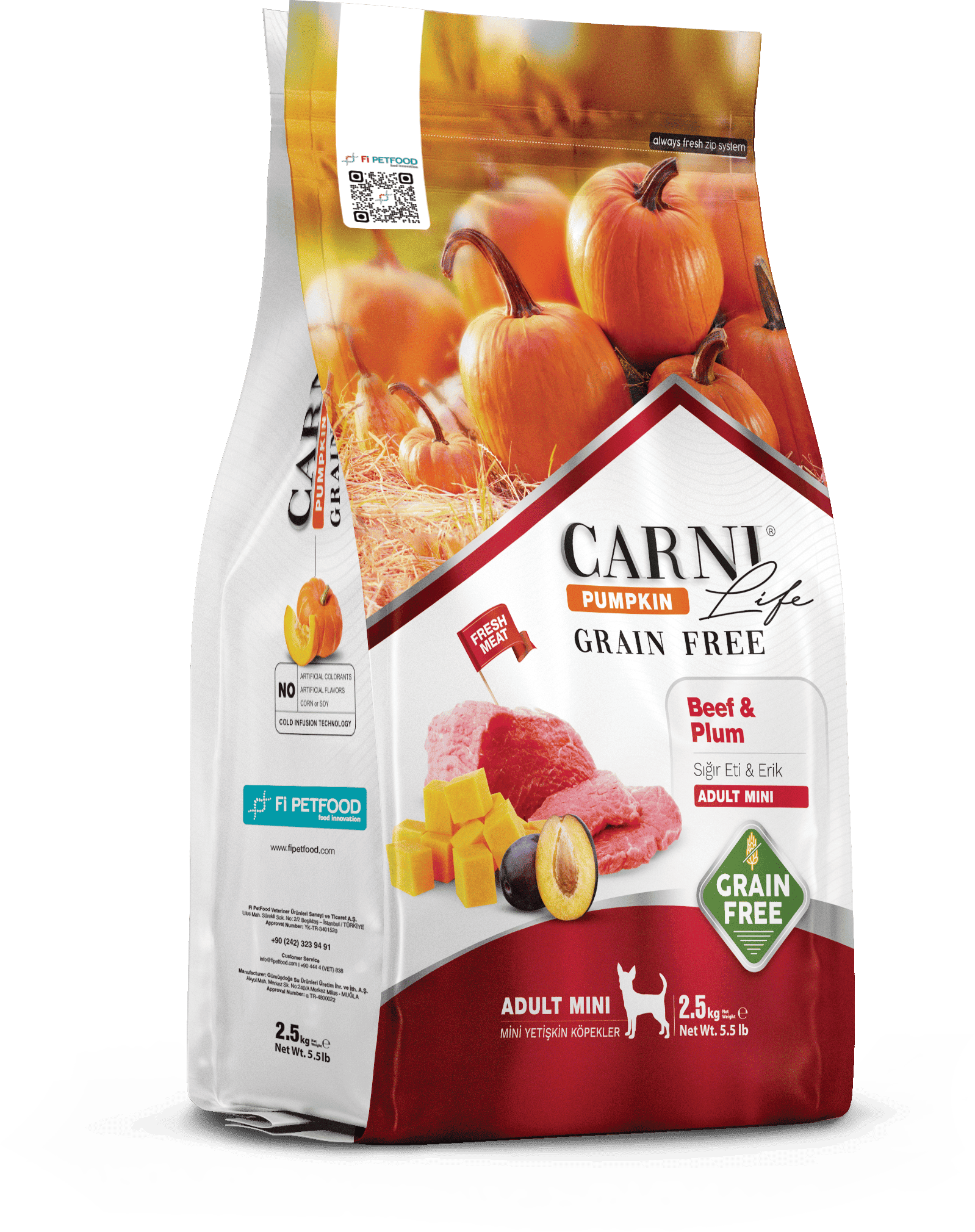 CARNI LIFE PUMPKIN TAHILSIZ KÖPEK SIĞIR & ERİK YETİŞKİN MINI
