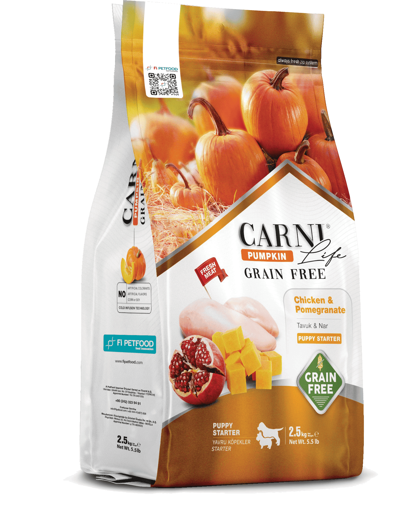 CARNI LIFE PUMPKIN TAHILSIZ KÖPEK TAVUK & NAR PUPPY STARTER